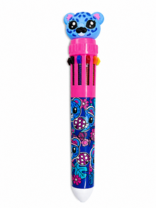 10-in-1 Retractable Multicolor Crayon Pen – Cute Bear Design | Rainbow Coloring Pen for Kids