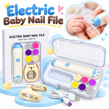 Electric Baby Nail Care Kit with 6 Filing Heads, Bear Nail Clipper & Storage Case