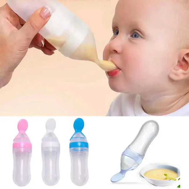 Squeeze Baby Food Dispensing Spoon - Blue