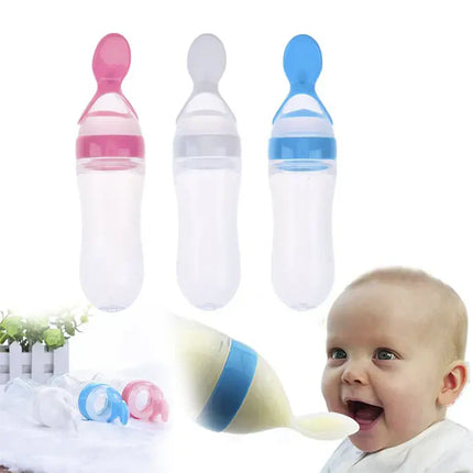 SQUEEZE BABY FOOD DISPENSING SPOON BLUE