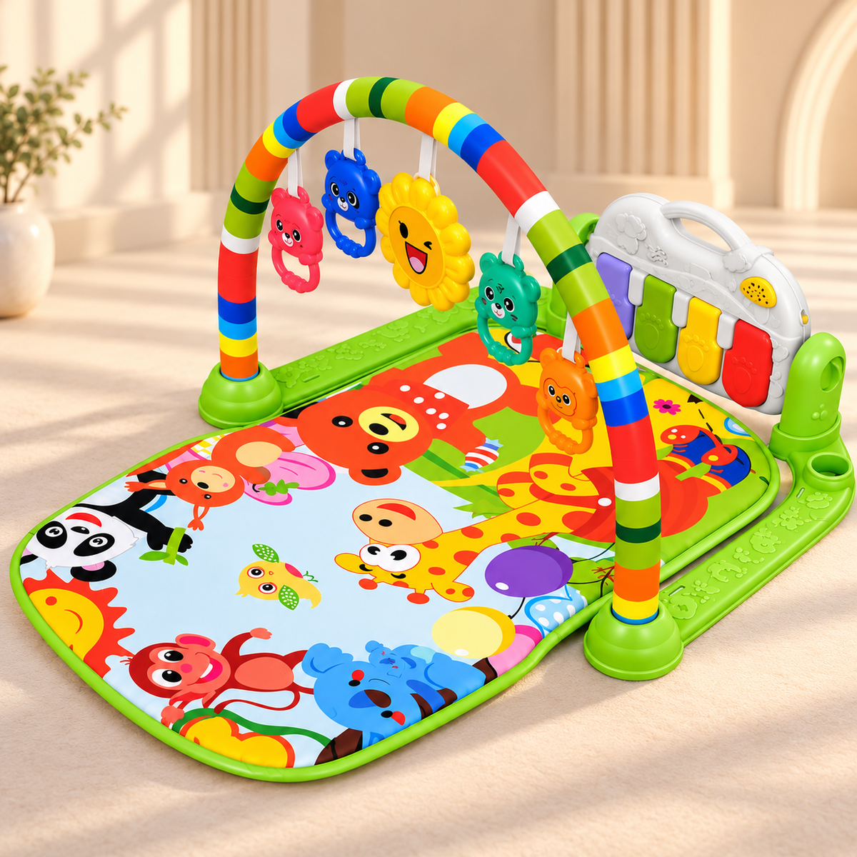 Multifunctional Baby Piano Play Gym Mat with Musical Keyboard