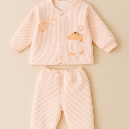 Baby Winter Suit – Light Pink | Soft & Cozy 2-Piece Set