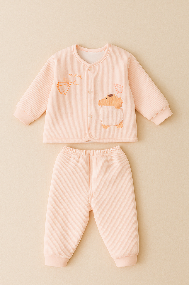 Baby Winter Suit – Light Pink | Soft & Cozy 2-Piece Set