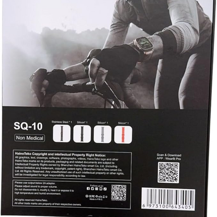 Haino Teko SQ-10 Ultra 2 Smart Watch – AMOLED Display | 4 Strap Set | Fitness & Health Tracker
