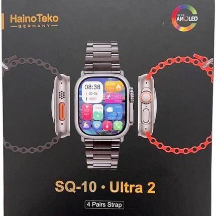 Haino Teko SQ-10 Ultra 2 Smart Watch – AMOLED Display | 4 Strap Set | Fitness & Health Tracker