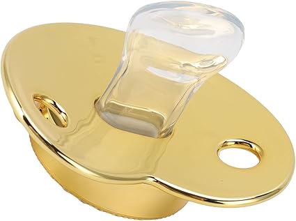 ONLY BABY BLING PACIFIER WITH CHAIN HOLDER  GOLDEN PORCHSE