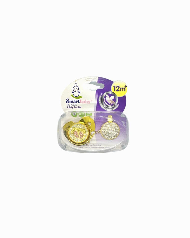 Smartbaby Golden Pacifier With Rhinestone Clip