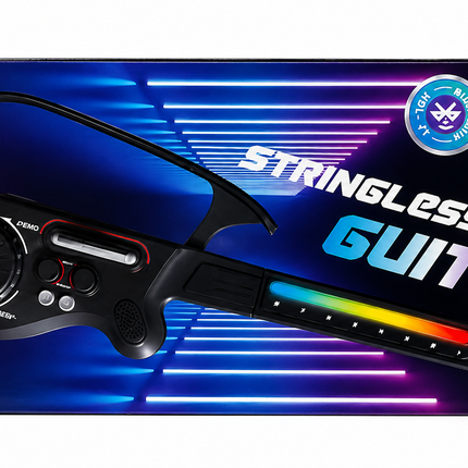 8 Toys Stringless Electronic Guitar for Kids – LED Light Musical Toy Guitar with Sound Effects & Demo Modes