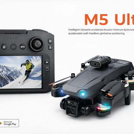 M5 Ultra Foldable HD Camera Drone with Remote Controller & Obstacle Avoidance