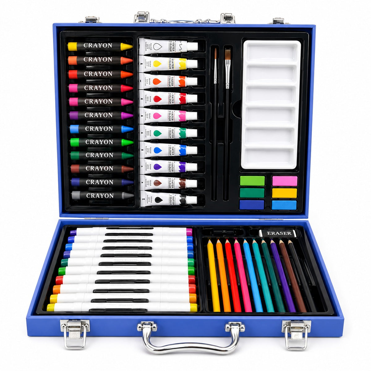 86-Piece Deluxe Kids Art Set – Drawing, Coloring & Painting Kit in Portable Carry Case