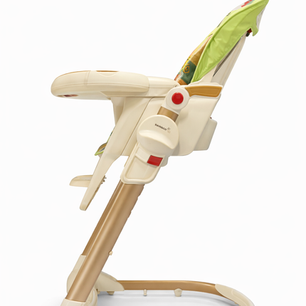 Deluxe Adjustable Baby High Chair with Wheels & Reclining Seat – Multi Color H - 501