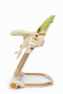 Deluxe Adjustable Baby High Chair with Wheels & Reclining Seat – Multi Color H - 501