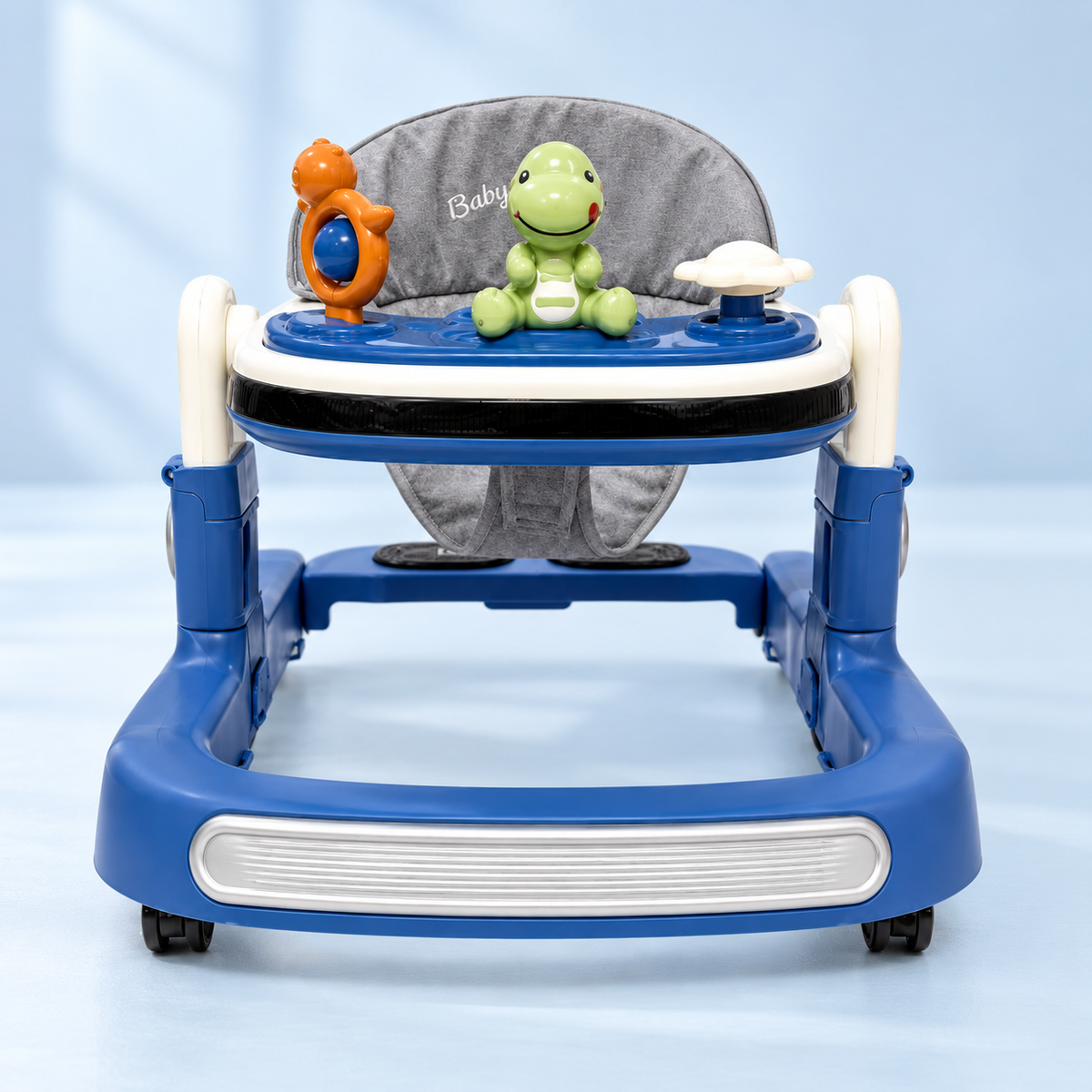 Premium Musical Baby Walker with Activity Toys & Adjustable Height – Blue Edition