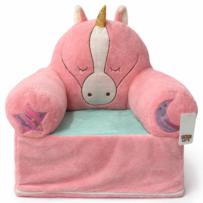 Unicorn Kids Sofa Chair – Soft Plush Foldable Seat (Pink)