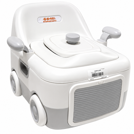 Dorononi Portable Baby Potty Training Seat with Wheels & Armrests – White/Grey