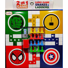 2 in 1 Board Game Set – Ludo + Snakes & Ladders with Tokens & Dice