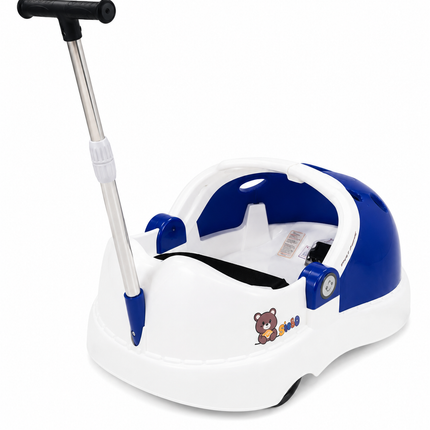 Electric & Manual Ride-On Push Car for Kids with Parent Handle – blue