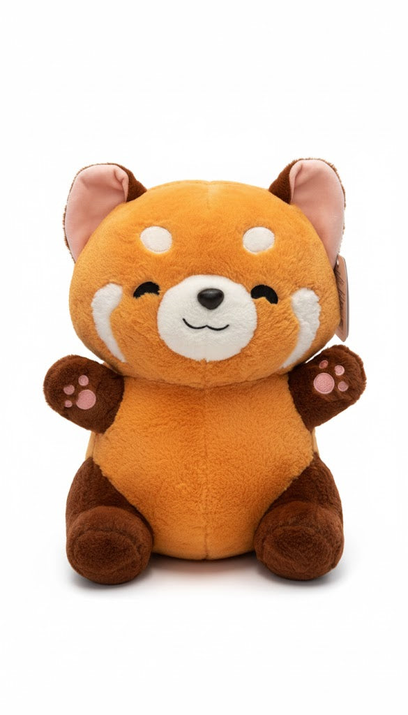 Cute Red Panda Plush – Soft & Smiling Stuffed Toy for Kids