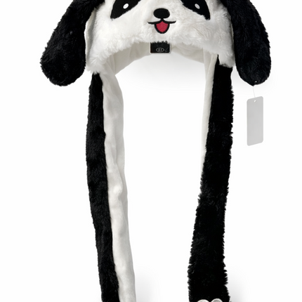 Plush Bunny Ear Muff Hat with Long Paws – Soft & Cozy Winter Accessory