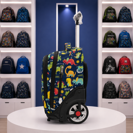 Kids Dinosaur Trolley School Backpack | 18" × 12" INCHES