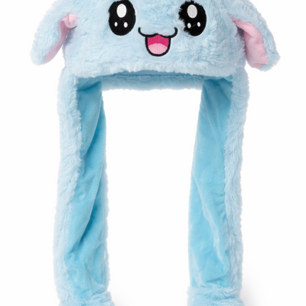 Plush Bunny Ear Muff Hat with Long Paws – Soft & Cozy Winter Accessory