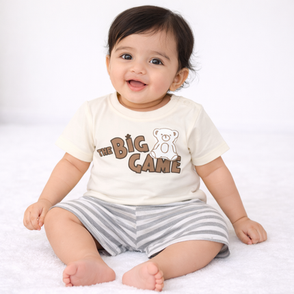 The Big Game Baby/Toddler T-Shirt and Striped Shorts Set