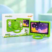 Modio M62 Kids 5G WiFi King Tablet – Rabbit Design Shockproof Learning Tablet (Green)