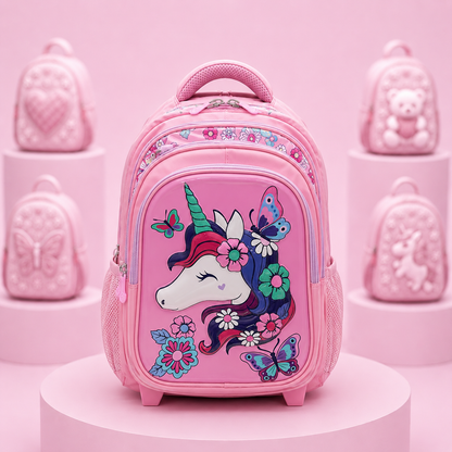 Girls Pink Unicorn School Backpack – 15" × 9"