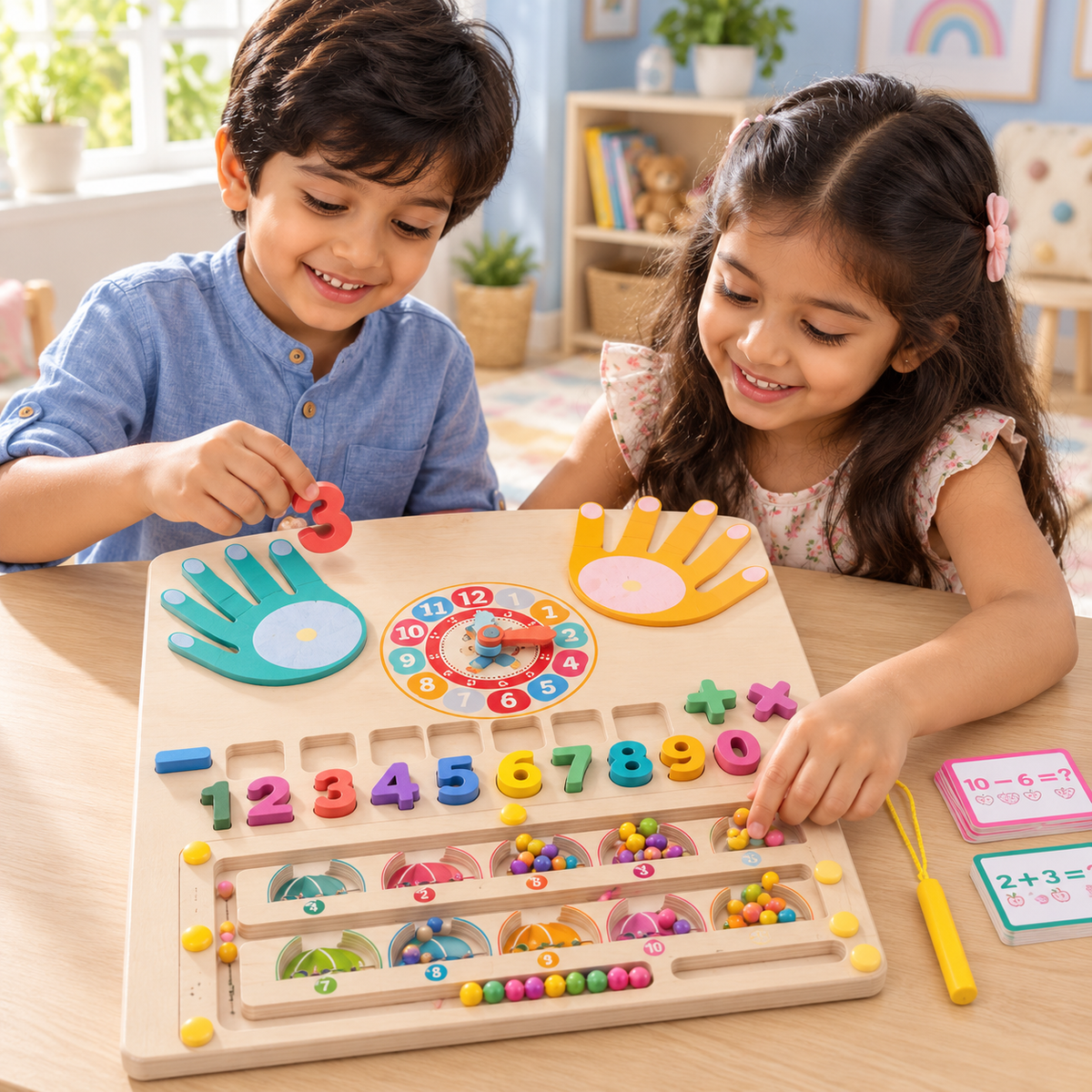 Wooden Maths & Counting Activity Board