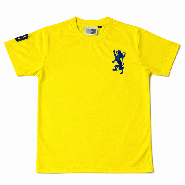 Royal Blue Crew Neck T-Shirt with White Lion Logo – Half Sleeves