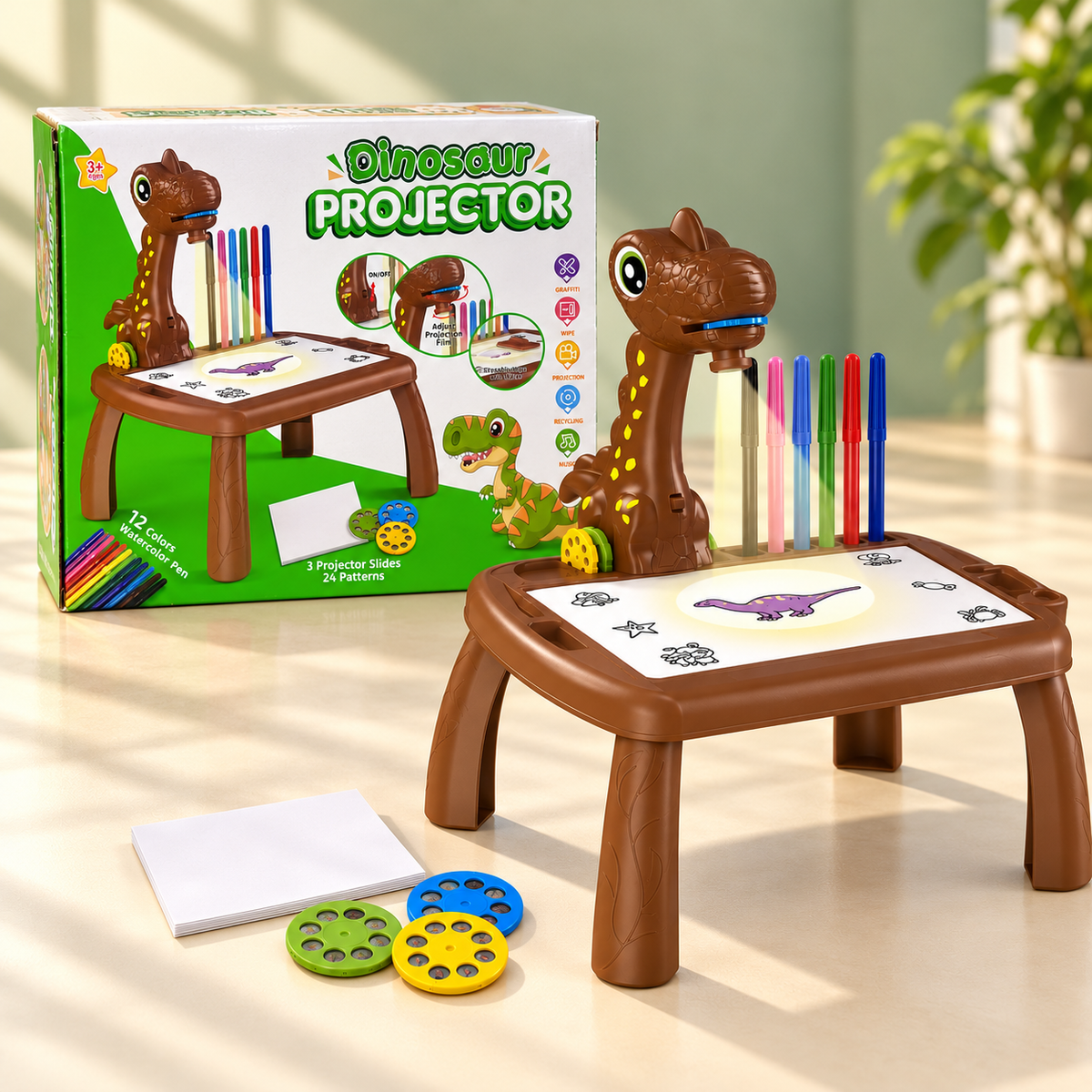 Dino Draw & Trace Projector Table Set for Kids