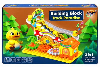 Duck Slide Building Block Track Set – Fun Musical Adventure