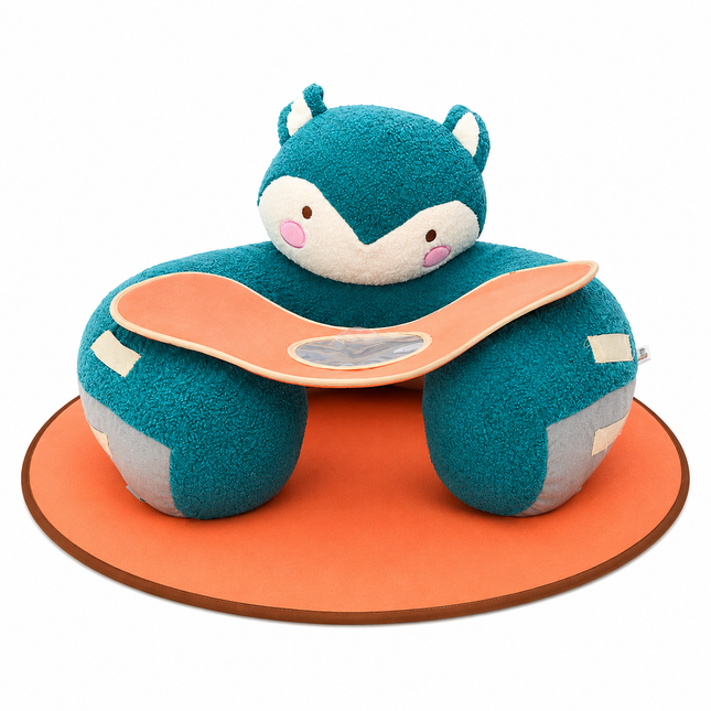 Cute Fox Plush Baby Support Seat with Activity Tray | Soft Infant Sitting Chair