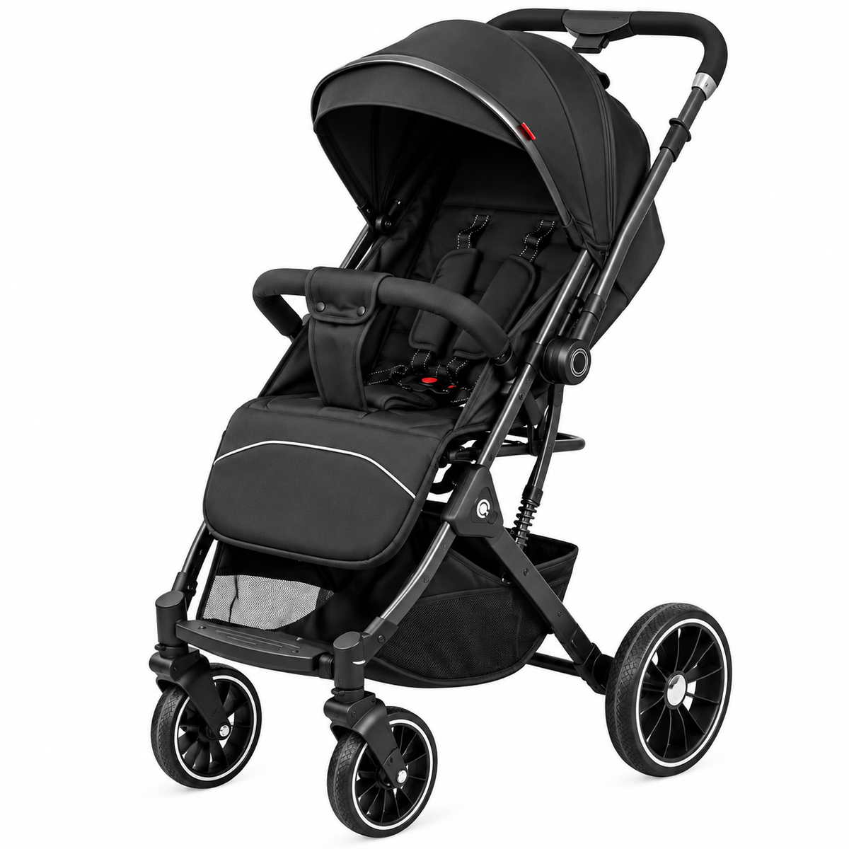 Kidilo 535 - foldable stroller with double face handle - black