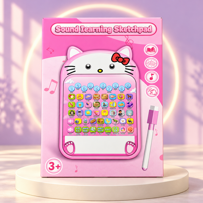 Pink Kitty Sound Learning Sketchpad with Stylus for Kids