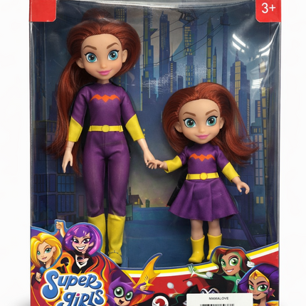 Super Girls Hero Doll Set (2 Dolls) – Purple Costume Fashion Dolls (3+ Years)