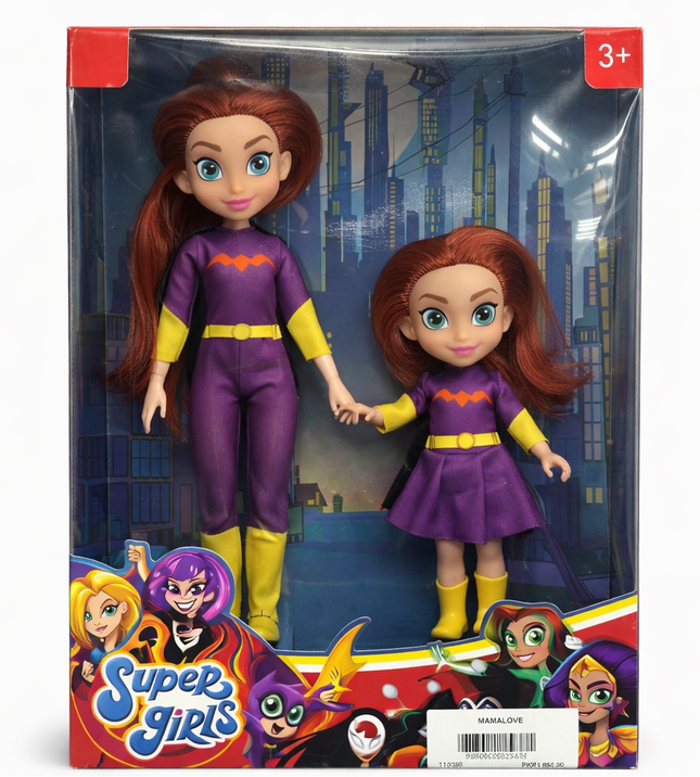 Super Girls Hero Doll Set (2 Dolls) – Purple Costume Fashion Dolls (3+ Years)