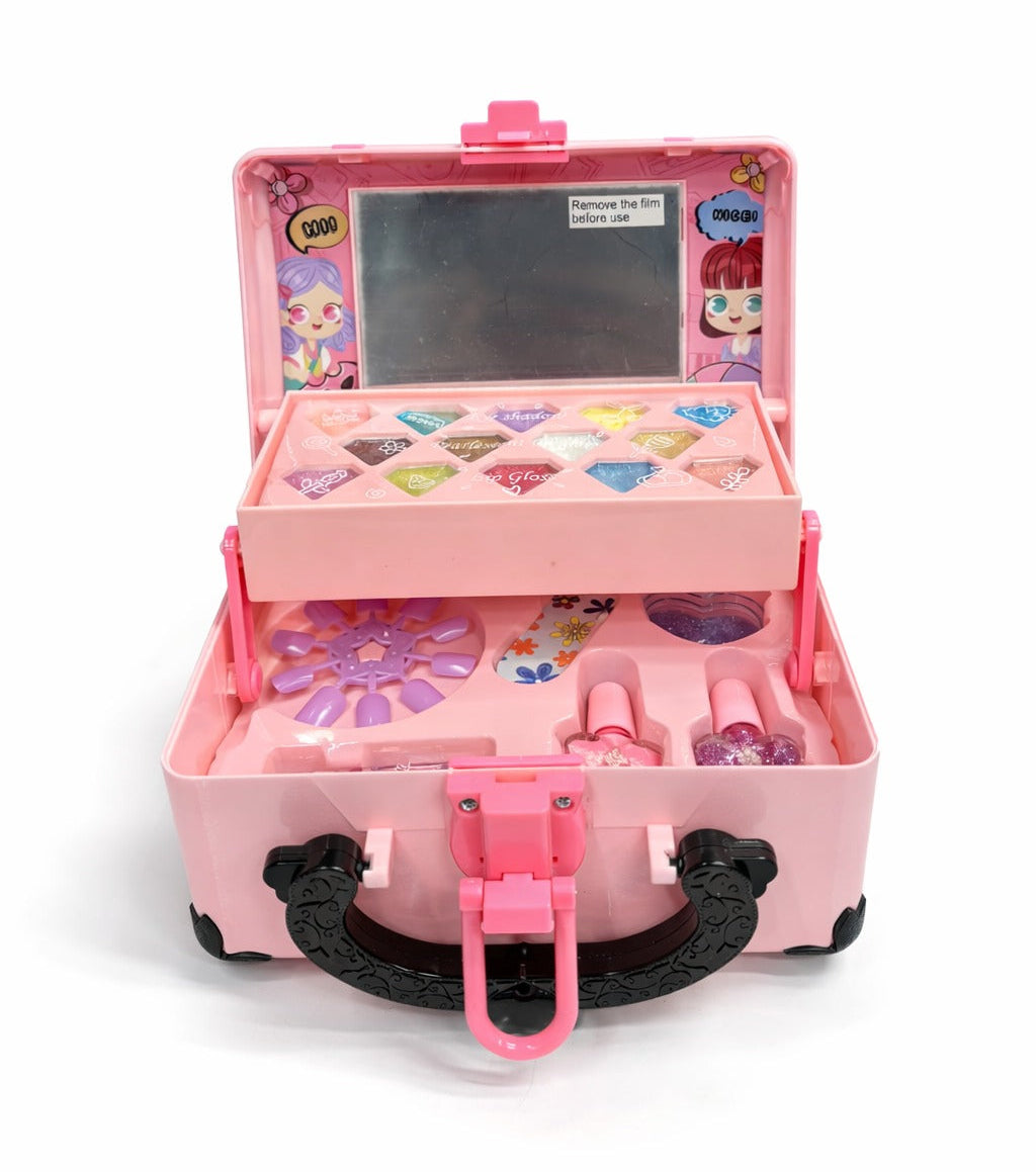 Princess Makeup Vanity Case Toy Set – Kids Beauty Play Box with Mirror & Accessories