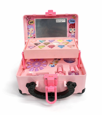 Princess Makeup Vanity Case Toy Set – Kids Beauty Play Box with Mirror & Accessories