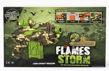 Flames Storm Soft Bullet Gun – Large Capacity Magazine Blaster with 16 Soft Bullets (Green Camo