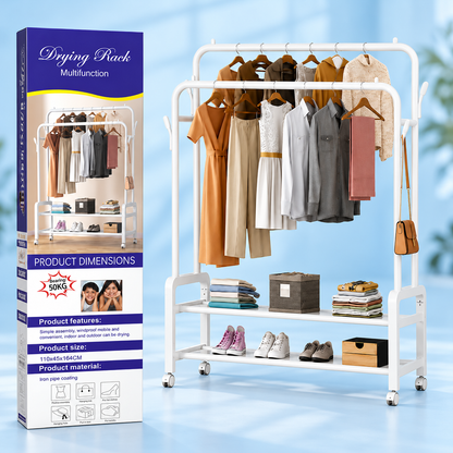 Multifunction Portable Clothes Drying & Storage Rack –  43 × 18 × 65 inches