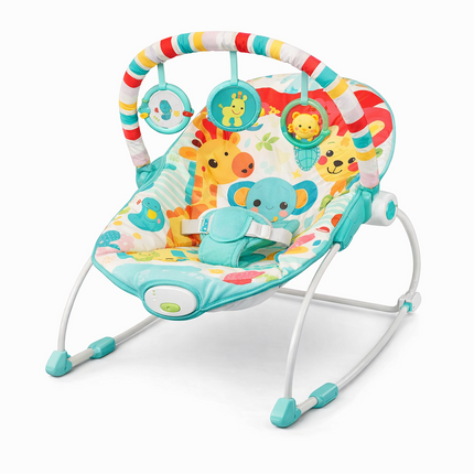 Mastela Soothing Vibrations Baby Bouncer with Removable Toy Bar (Multi-Color)