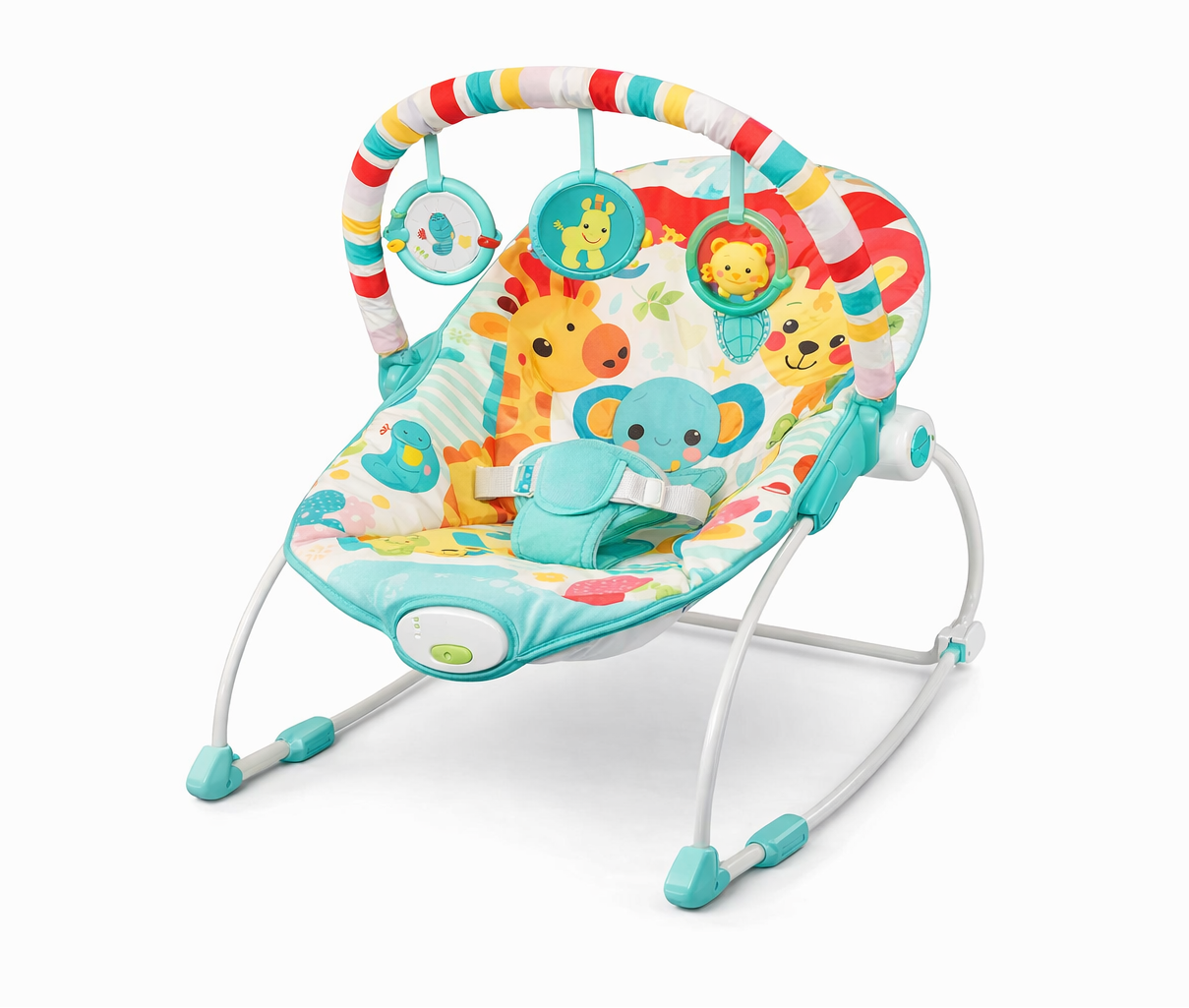 Mastela Soothing Vibrations Baby Bouncer with Removable Toy Bar (Multi-Color)