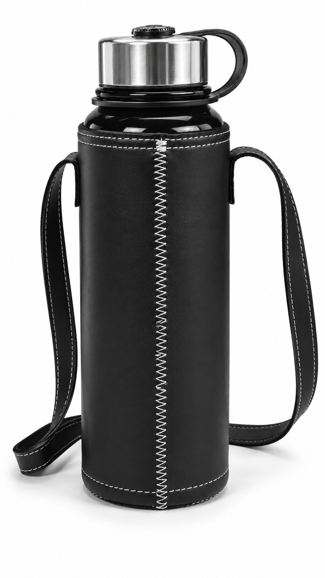 Insulated Water Bottle with Shoulder Strap