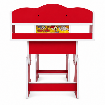 Kids Wooden Study Table & Chair Set with Bookshelf - 2070N