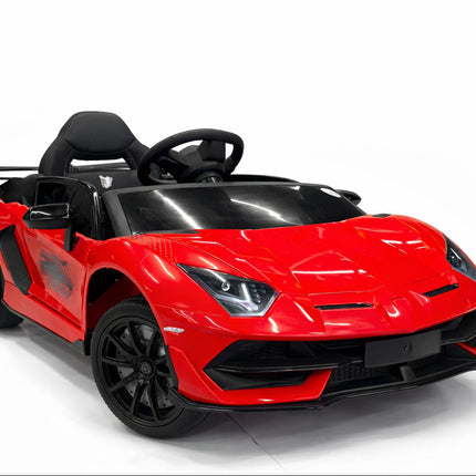Red Racer Kids Electric Ride-On Sports Car – 12V Luxury Convertible with LED Lights