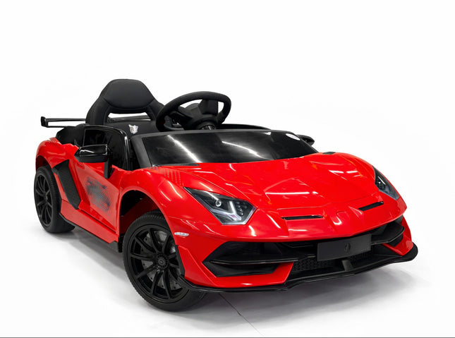 Red Racer Kids Electric Ride-On Sports Car – 12V Luxury Convertible with LED Lights