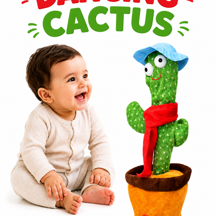 Dancing Cactus Musical Toy with Lights & Sound – Interactive Plush Toy for Kids