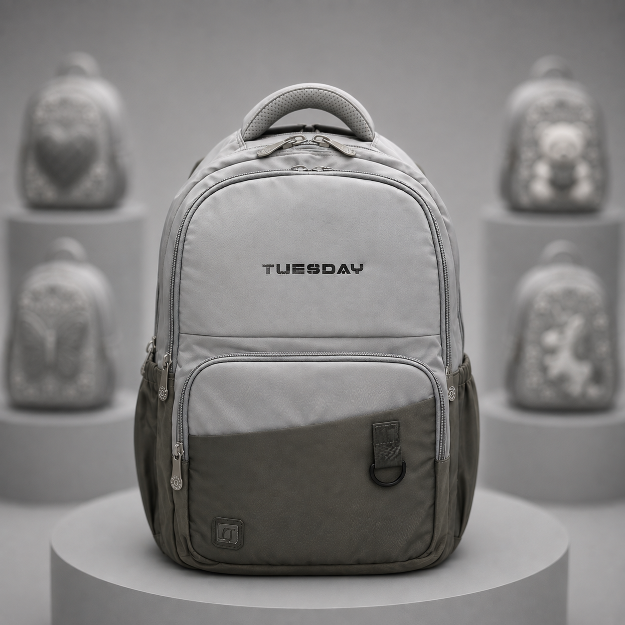 Tuesday Grey School Backpack – 18" × 13"