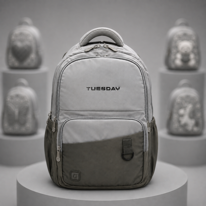 Tuesday Grey School Backpack – 18" × 13"